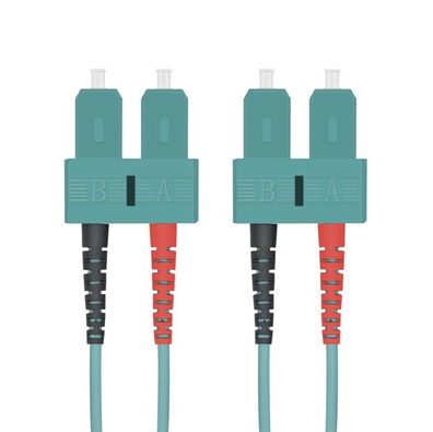 helos LWL OM3 Patchkabel Duplex LSZH 3,0mm SC/SC aqua 2,0m