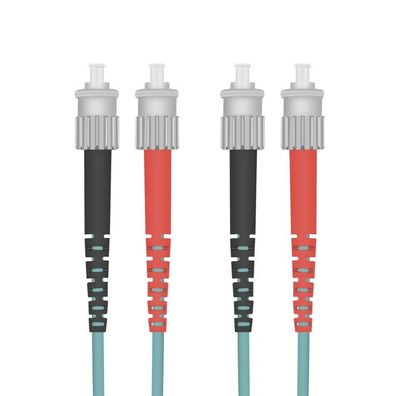 helos LWL OM3 Patchkabel Duplex LSZH 3,0mm ST/ST aqua 7,5m