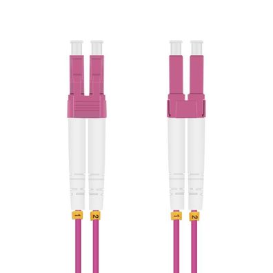helos LWL OM4 Patchkabel Duplex LSZH 3,0mm LC/LC erikaviolett 20,0m