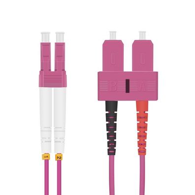 helos LWL OM4 Patchkabel Duplex LSZH 3,0mm LC/SC erikaviolett 10,0m