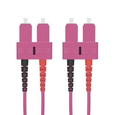helos LWL OM4 Patchkabel Duplex LSZH 3,0mm SC/SC erikaviolett 1,0m