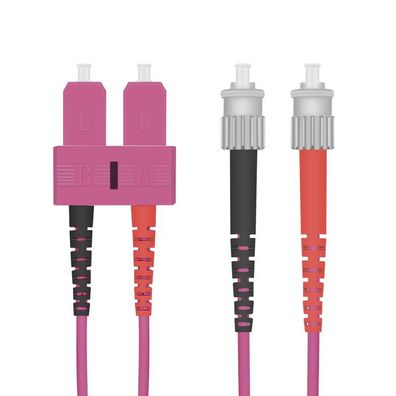helos LWL OM4 Patchkabel Duplex LSZH 3,0mm SC/ST erikaviolett 10,0m