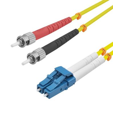 helos LWL OS2 Patchkabel Duplex LSZH 3,0mm LC/ST gelb 20,0m