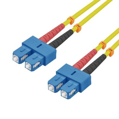 helos LWL OS2 Patchkabel Duplex LSZH 3,0mm SC/SC gelb 15,0m