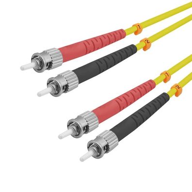 helos LWL OS2 Patchkabel Duplex LSZH 3,0mm ST/ST gelb 2,0m