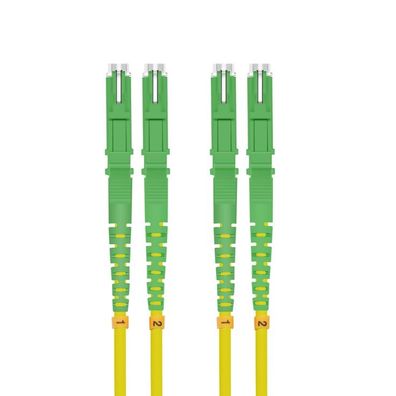 helos LWL Patchkabel E2000® APC/E2000® APC (LSH) Duplex 9/125µm OS2 gelb 5,0m