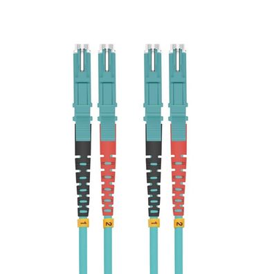 helos LWL Patchkabel E2000®/E2000® (LSH) Duplex 50/125µm OM3 aqua 3,0m