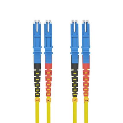 helos LWL Patchkabel E2000®/E2000® (LSH) Duplex 9/125µm OS2 gelb 3,0m
