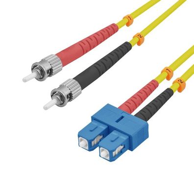 helos LWL Patchkabel SC/ST Duplex 9/125µm OS2 gelb 5,0m