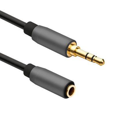 helos Verlängerungskabel, Klinke 3,5mm St./Buchse 3 Pin, Premium, 3,0m, schwarz