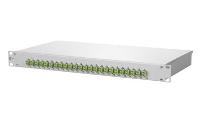 METZ Connect OpDAT fix Patchfeld splice 24xLC-D (lindgrün), OM5, grau