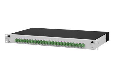 METZ Connect OpDAT slide Patchfeld splice 24xLC-D APC (grün), OS2, grau