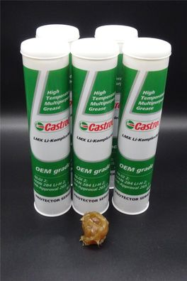 5x 400g Castrol LMX LI-Komplexfett Lebensdauerschmierung Radlagerfett Mercedes