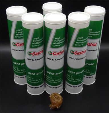 6x 400g Castrol LMX LI-Komplexfett Lebensdauerschmierung Radlagerfett Mercedes