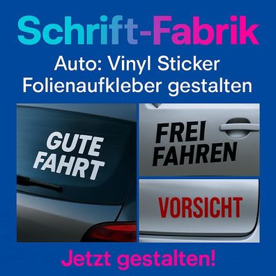 Vinyl Sticker Folienaufkleber Wunschtext Beschriftung selbst gestalten
