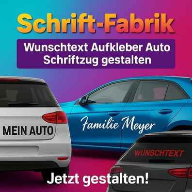 Wunschtext Aufkleber Auto Beschriftung Cartattoo Schriftzug selbst gestalten