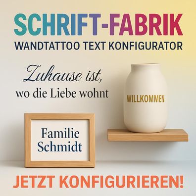 Aufkleber Wandtattoo Konfigurator Sticker Text nach Wunsch selbst gestalten