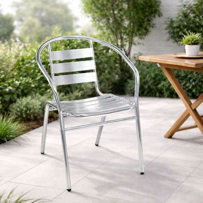 Mojawo® Aluminium Stapelstuhl Bistrostuhl Gartenstuhl, stabil und wetterfest