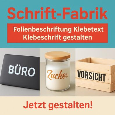 Folienbeschriftung Folienschrift Klebetext Klebeschrift nach Wunsch selbst gestalten