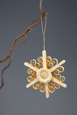 Strauchbehang Spanstern + Blüte Gelb (Beidseitig) Ø8cm NEU Ostern Frühling Holz