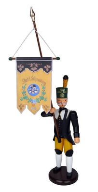 Bergmann bunt Schneeberger Standartenträger Höhe=18cm NEU Engel Lichterberg