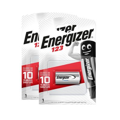 2x Energizer CR123 CR17345 CR123A Lithium Photo Batterie 3V im Blister