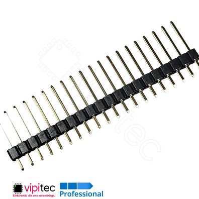 Spezial Stiftleiste 20-polig gerade | 2.54mm A=14.7 B=8.9mm vergoldet Pin THT