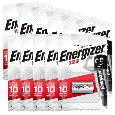 10x Energizer CR123 CR17345 CR123A Lithium Photo Batterie 3V im Blister