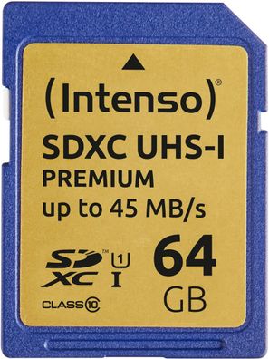 Intenso 64GB SDXC UHS-I Premium Secure Digital Card