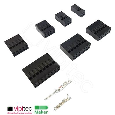 Zweireihige Dupont Gehäuse Stecker Buchse Crimpkontakt Pin Terminal Jumper Set
