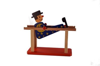 Holzspielzeug Barrennturner Clown Mond Höhe=13,5cm NEU Holzspiel Geduldsspiel Ge
