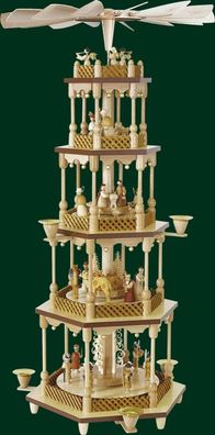 Tischpyramide Geburt Christi natur 4 stöckig Höhe= 70cm NEU Holzpyramide Tischdek