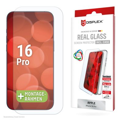 Displex Panzerglas 10H inklusive Handyhülle transparent für iPhone 16 Pro