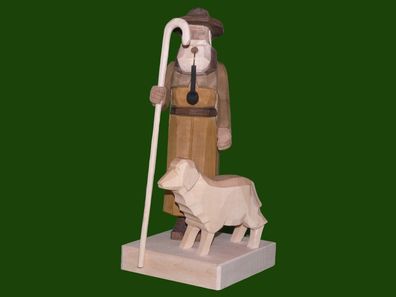 Räucherfigur Schäfer mit Hund geschnitzt Höhe 18cm NEU Rauchen Rauchfigur