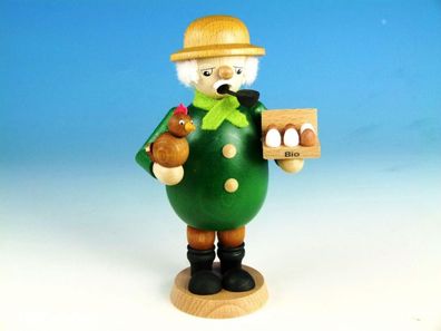 Räuchermann Bauer mit Huhne HxB 15,3x8,5cm NEU Räuchermann Rauchmann