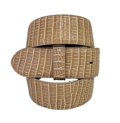 umjuBELT Wechselgürtel Reptile Beige hell Echt Rindleder 80 85 90 95 100