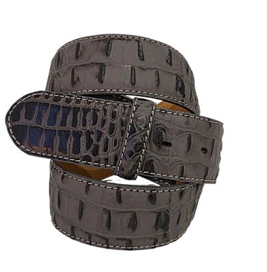 umjuBELT Wechselgürtel Croko Cotone grey/brown grau/braun echt Leder 80 85 90 95 100