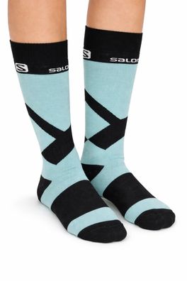 Salomon Team Skisocken GI32 Blau Schwarz 2 Paar Unisex Damen Herren EU 35-38