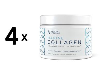 4 x Nordic Naturals Marine Collagen, Strawberry - 150g