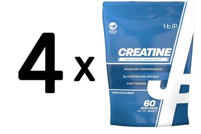 4 x Trained by JP Creatine, Unflavoured (Bag) - 300g