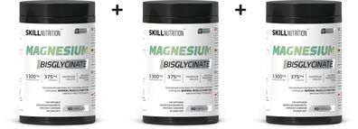 3 x Skill Nutrition Magnesium Bisglycinate - 60 caps