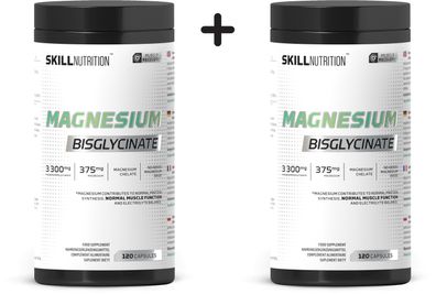 2 x Skill Nutrition Magnesium Bisglycinate - 120 caps