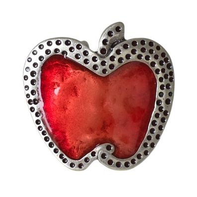 umjuBELT Gürtelschnalle für Wechselgürtel Schließe Red Apple Apfel rot/silber ca. 6cm