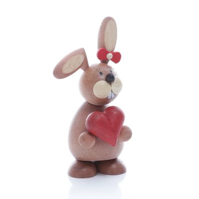 Osterartikel Osterhäsin rotem Herz HxB 12x6cm NEU Osterdeko Osterhasenfigur