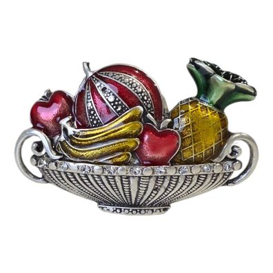 umjuBELT Gürtelschnalle für Wechselgürtel Schließe Fruit Bowl Obstschale Silber Bunt