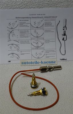 Hanauer Maus Wasserarmatur + 2x Metallventil 15,7mm Traktor Schlepper AS EM
