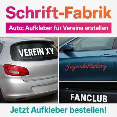Aufkleber für Vereine Vereinsaufkleber Club Wunschtext Schriftzug erstellen