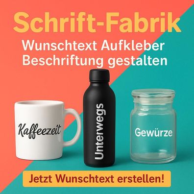 Dienstleistung Wunschtext Aufkleber Klebebuchstaben Beschriftung Klebefolie gestalten