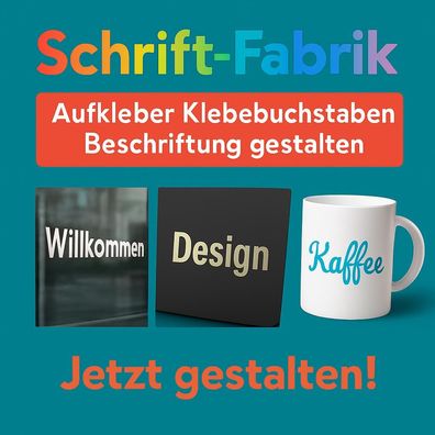 Marketing Wunschtext Aufkleber Klebebuchstaben Beschriftung Klebefolie gestalten