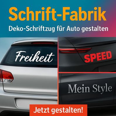 Deko Schriftzug Aufkleber für Auto selbst gestalten